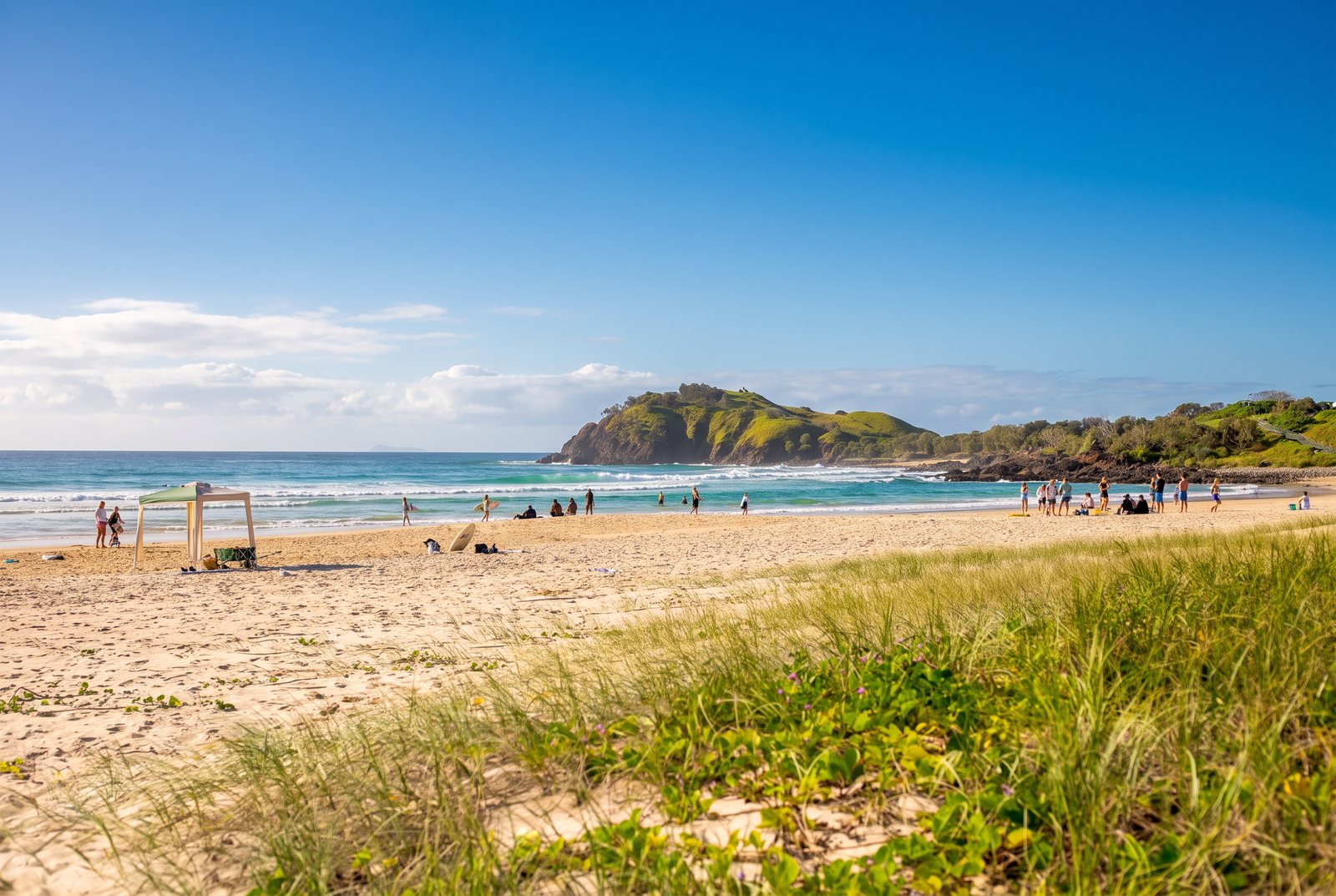 Cabarita Beach and Norries Headland on a sunny morning